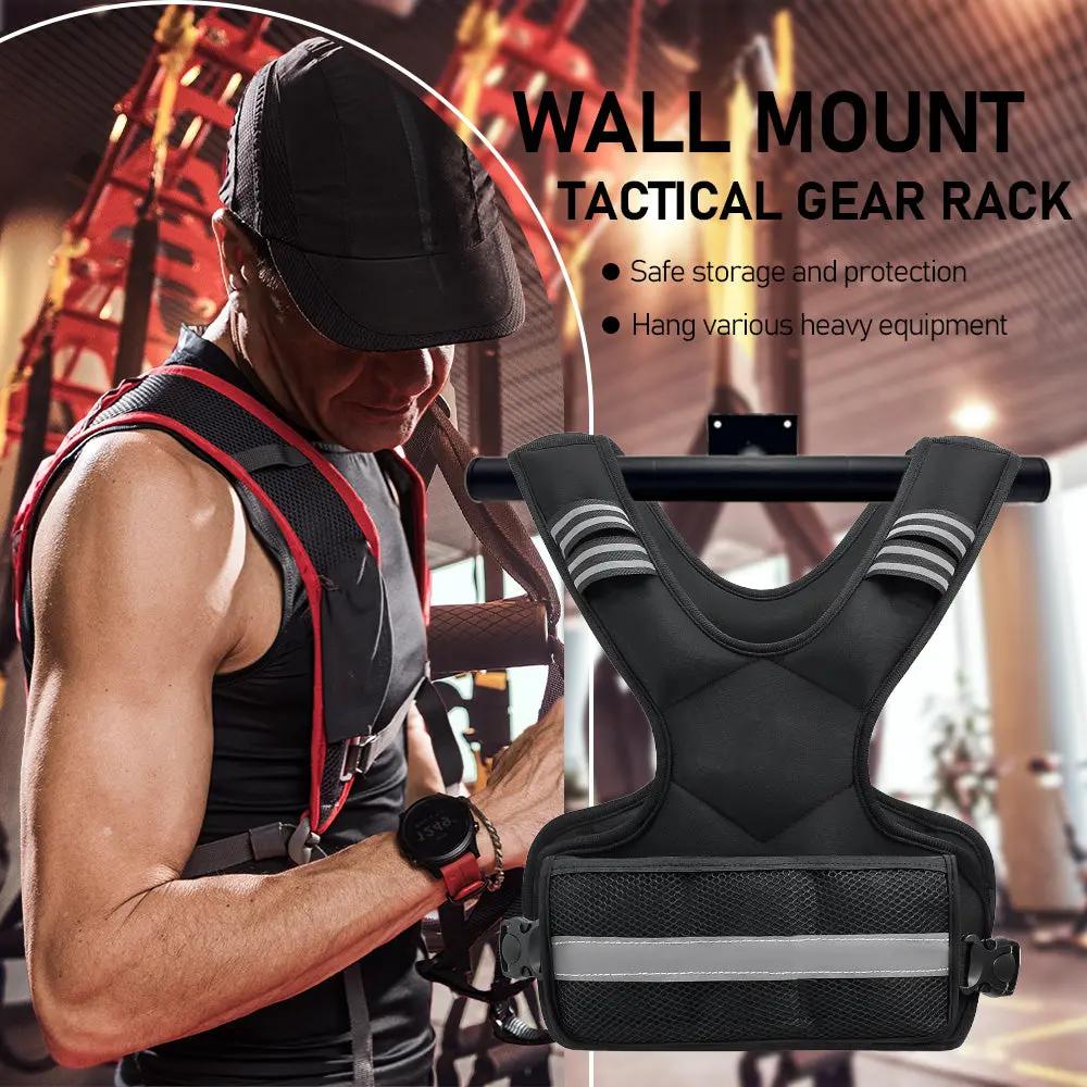 Tactical Vest Hanger Wall Mount, Heavy Duty Police Gear Rack, Body Armor Hanger, Tactical Plate Carrier Accessories For Backpack Gym Home Workout Tactical Home Gear
