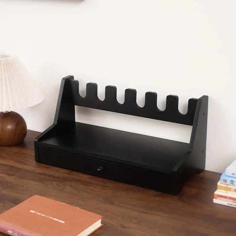Wooden Pistol Storage Rack, Gun Storage Rack, Practical Drawer-Type Multi-Grids Storage Rack Tactical Home Gear
