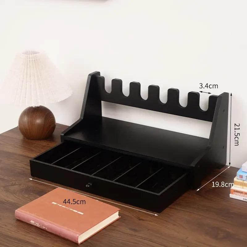 Wooden Pistol Storage Rack, Gun Storage Rack, Practical Drawer-Type Multi-Grids Storage Rack Tactical Home Gear